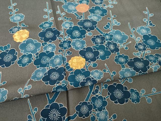 平和屋着物●人間国宝　五代　田畑喜八　訪問着　駒刺繍　枝梅　正絹　逸品　AABL0970ck