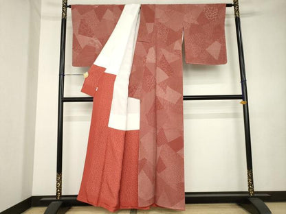 平和屋着物●寺山存男　江戸小紋　割付き花文　正絹　逸品　AABL0973ck