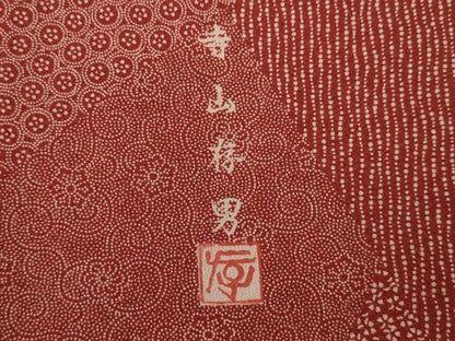 平和屋着物●寺山存男　江戸小紋　割付き花文　正絹　逸品　AABL0973ck