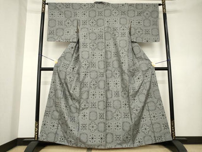 平和屋着物●本場大島紬　9マルキ　飾花文　松坂屋扱い　正絹　逸品　AABL0978ck