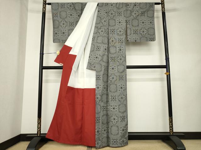 平和屋着物●本場大島紬　9マルキ　飾花文　松坂屋扱い　正絹　逸品　AABL0978ck