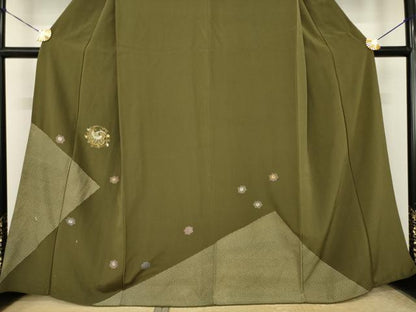 平和屋着物●訪問着　刺繍　舞花文　金銀糸　金彩　正絹　逸品　AABL0979ck