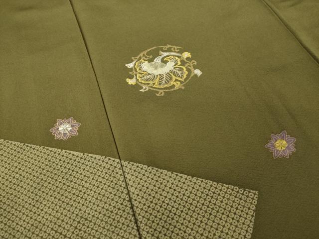 平和屋着物●訪問着　刺繍　舞花文　金銀糸　金彩　正絹　逸品　AABL0979ck