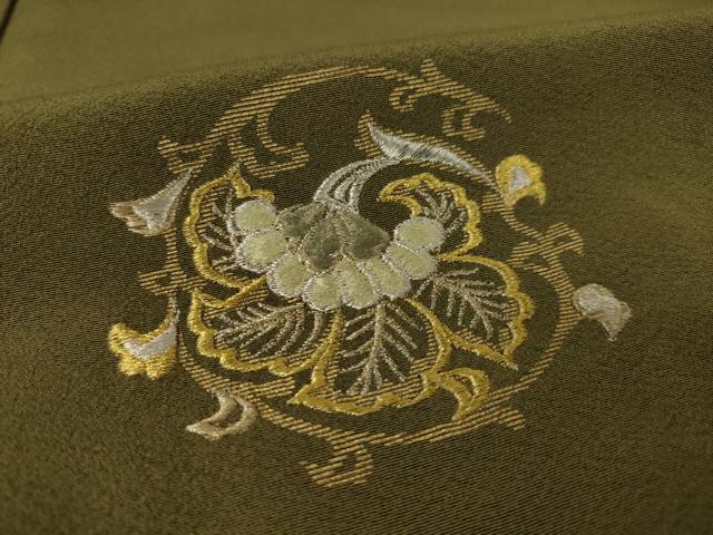 平和屋着物●訪問着　刺繍　舞花文　金銀糸　金彩　正絹　逸品　AABL0979ck