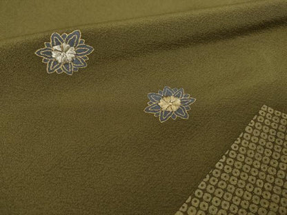 平和屋着物●訪問着　刺繍　舞花文　金銀糸　金彩　正絹　逸品　AABL0979ck