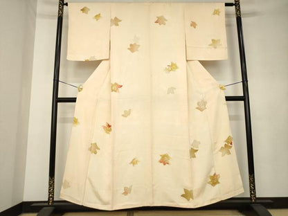 平和屋着物●上質な小紋　地紋起こし　舞花文　正絹　逸品　AABL0984ck
