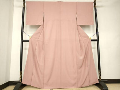 平和屋着物●上質な色無地　蘇芳香色　正絹　逸品　AABL0989ck