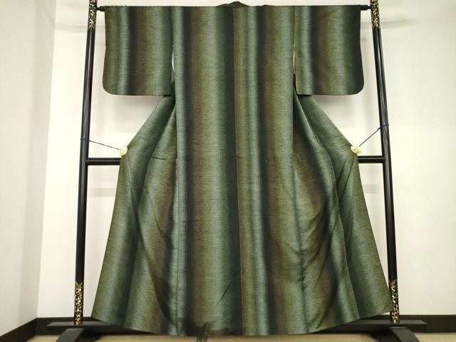 平和屋着物●上質な紬　間道　正絹　逸品　AABL0995ck
