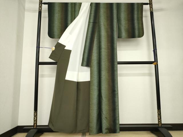 平和屋着物●上質な紬　間道　正絹　逸品　AABL0995ck