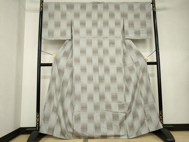 平和屋着物●上質な紬　変わり市松文　正絹　逸品　AABL0996ck