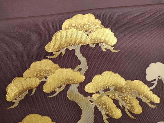 平和屋着物●豪華色留袖　駒刺繍　松　金彩　正絹　逸品　AABL0999ck