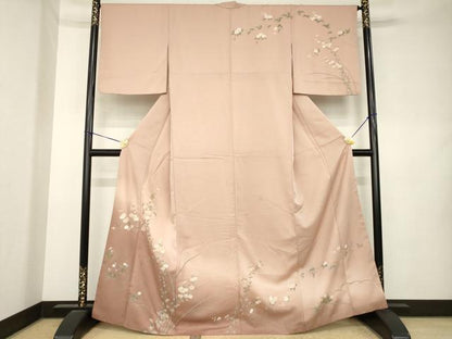 平和屋着物●訪問着　草花文　暈し染め　金彩　正絹　逸品　AABL1000ck