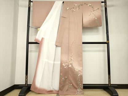 平和屋着物●訪問着　草花文　暈し染め　金彩　正絹　逸品　AABL1000ck