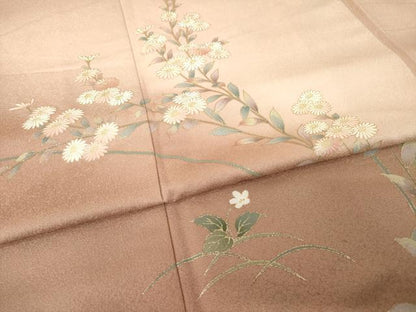 平和屋着物●訪問着　草花文　暈し染め　金彩　正絹　逸品　AABL1000ck