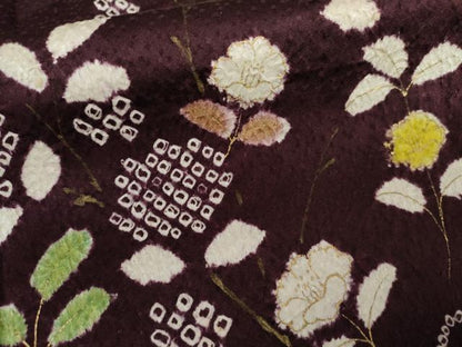 平和屋着物●訪問着　絞り　枝花文　金彩　正絹　逸品　AABL1001cs