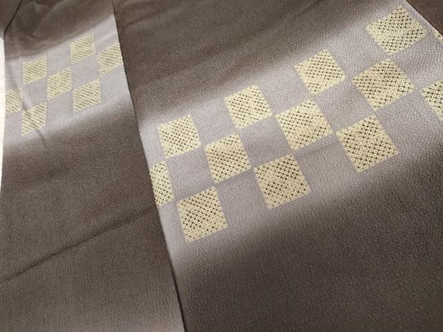 平和屋着物●上質な小紋　鹿の子格子　鬼しぼ縮緬　正絹　逸品　AABL1002cs