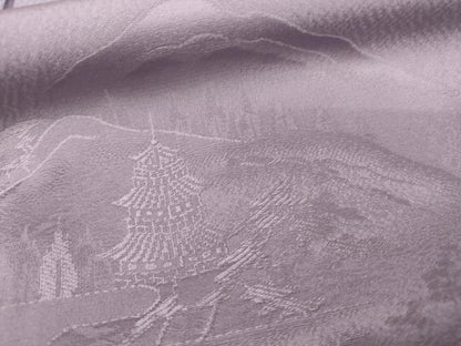 平和屋着物●無地絵羽訪問着　遠山風景地紋　浅紫色地　正絹　逸品　AABL1011cs