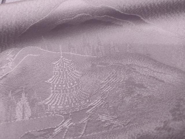 平和屋着物●無地絵羽訪問着　遠山風景地紋　浅紫色地　正絹　逸品　AABL1011cs