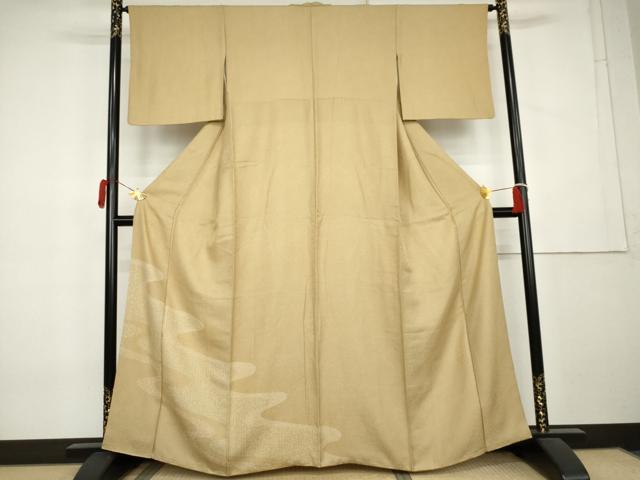 平和屋着物●江戸小紋　色留訪問着　極小鮫小紋柄　霞文　正絹　逸品　AABL1013cs