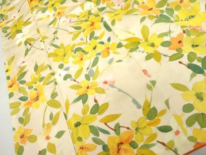 平和屋着物●上質な小紋　地紋起こし　草花文　正絹　逸品　AABL1016cs
