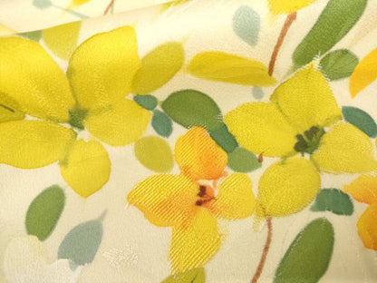 平和屋着物●上質な小紋　地紋起こし　草花文　正絹　逸品　AABL1016cs