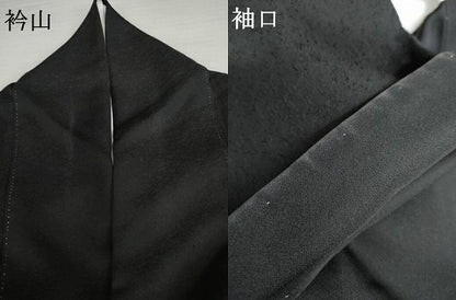 平和屋着物●訪問着　立波文　黒地　金彩　正絹　逸品　AABL1018cs