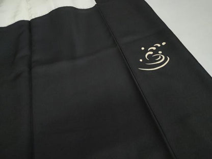 平和屋着物●訪問着　立波文　黒地　金彩　正絹　逸品　AABL1018cs