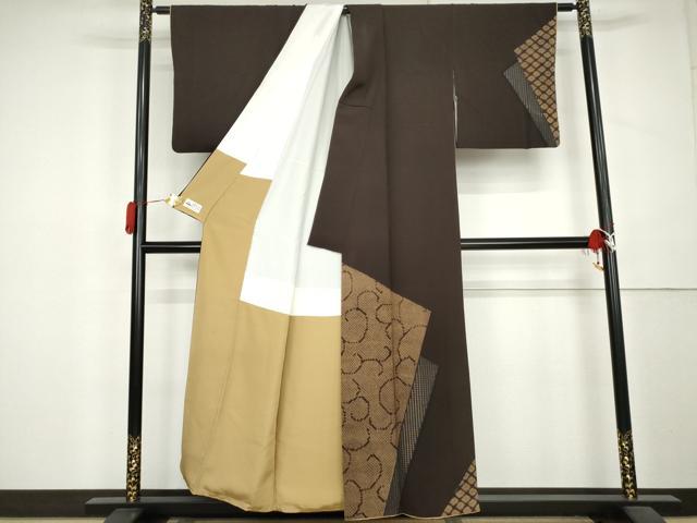平和屋着物●中国三大刺繍　訪問着　唐草文　やまと誂製　正絹　逸品　AABL1019cs