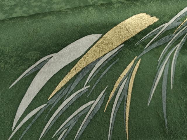 平和屋着物●染色作家　草野一騎　小紋　草木文　金彩　健勝苑扱い　正絹　逸品　AABL1023cs