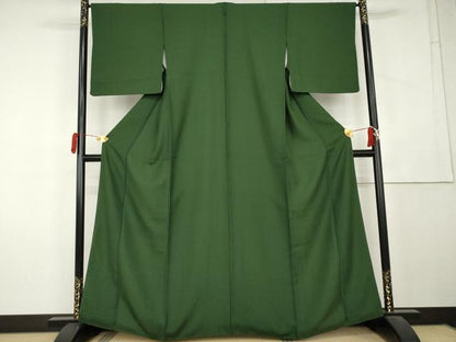 平和屋着物●上質な色無地　散らし地紋　天鵞絨色　正絹　逸品　AABL1026cs