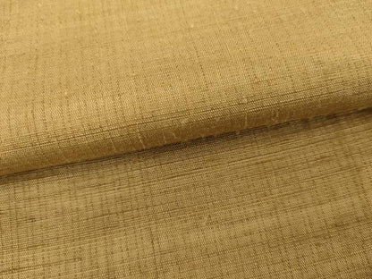 平和屋着物●上質な紬　色無地　黄橡色　正絹　逸品　AABL1027cs