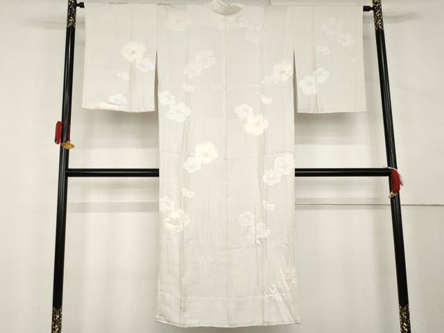 平和屋着物●長襦袢　無双仕立て　絞り　地紋起こし　舞梅文　金彩　正絹　逸品　AABL1031cs