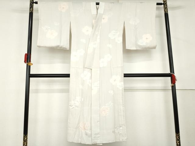 平和屋着物●長襦袢　無双仕立て　絞り　地紋起こし　舞梅文　金彩　正絹　逸品　AABL1031cs