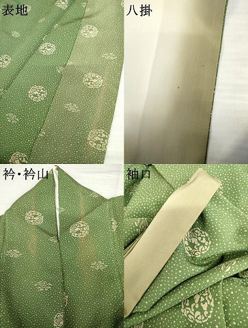 平和屋着物●上質な小紋　型染め　幾何学柄　正絹　逸品　AABL1035cs