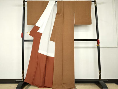 平和屋着物●江戸小紋　鮫小紋柄　鬼しぼ縮緬　正絹　逸品　AABL1037cs