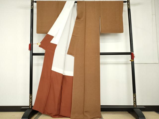 平和屋着物●江戸小紋　鮫小紋柄　鬼しぼ縮緬　正絹　逸品　AABL1037cs