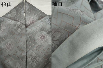 平和屋着物●上質な小紋　地紋起こし　花丸文　正絹　逸品　AABL1038cs