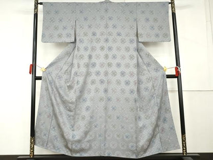 平和屋着物●上質な小紋　地紋起こし　花丸文　正絹　逸品　AABL1038cs