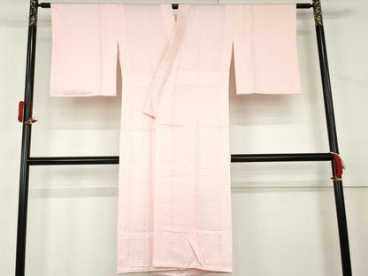 平和屋着物●中村象暢　長襦袢　無双仕立て　鱗地紋　撫子色　正絹　逸品　未使用　AABL1040cs