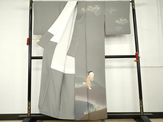 平和屋着物●十日町友禅作家　関口遼一　訪問着　童子遊び　正絹　逸品　AABL1042cs