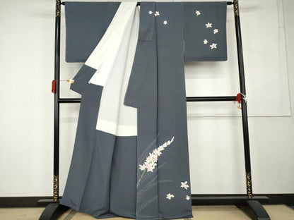 平和屋着物●本加賀友禅作家　庄田和晃　訪問着　シンビジューム　証紙付き　正絹　逸品　未使用　AABL1044cs