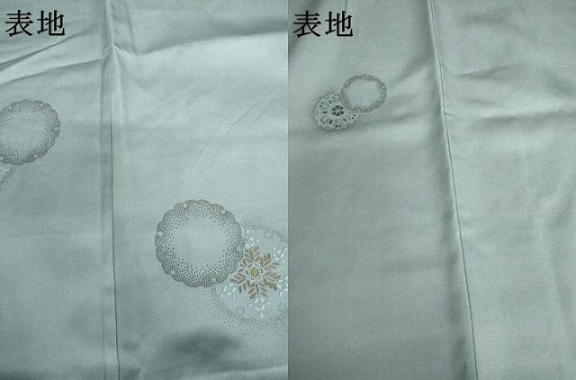 平和屋着物●人間国宝　福田喜三郎　訪問着　刺繍　雪輪重ね花文　暈し染め　正絹　逸品　AABL1046cs