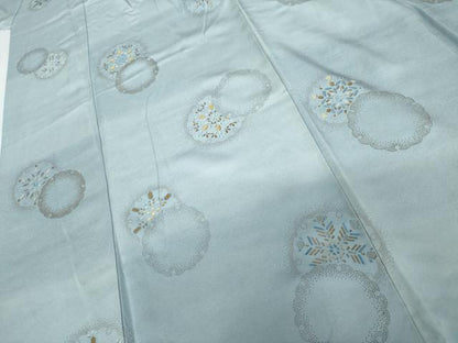 平和屋着物●人間国宝　福田喜三郎　訪問着　刺繍　雪輪重ね花文　暈し染め　正絹　逸品　AABL1046cs