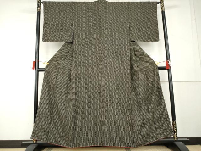 平和屋着物●小紋屋　高田勝　小紋　桜割　黒地　さが美扱い　正絹　逸品　AABL1047cs