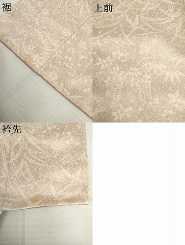 平和屋着物●銀座きしや　小紋　草花文　たとう紙付き　正絹　逸品　AABL1048cs