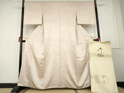 平和屋着物●銀座きしや　小紋　草花文　たとう紙付き　正絹　逸品　AABL1048cs