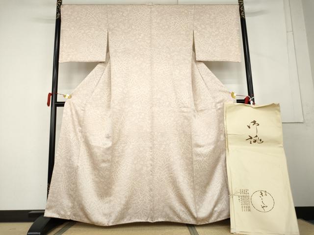 平和屋着物●銀座きしや　小紋　草花文　たとう紙付き　正絹　逸品　AABL1048cs