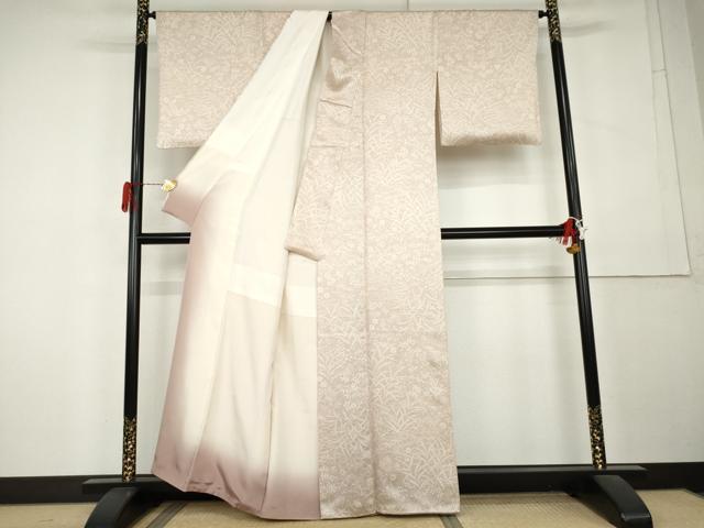 平和屋着物●銀座きしや　小紋　草花文　たとう紙付き　正絹　逸品　AABL1048cs