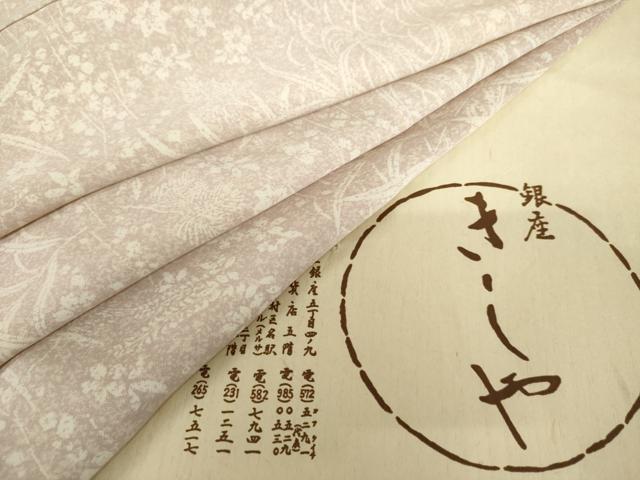 平和屋着物●銀座きしや　小紋　草花文　たとう紙付き　正絹　逸品　AABL1048cs