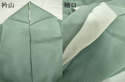 平和屋着物●訪問着　草花文　金彩　鬼しぼ縮緬　正絹　逸品　AABL1051cs